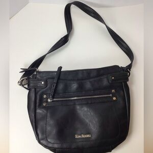 Kim Rogers Purse Handbag Black Vegan/faux Leather Single Strap Over The Shoulder